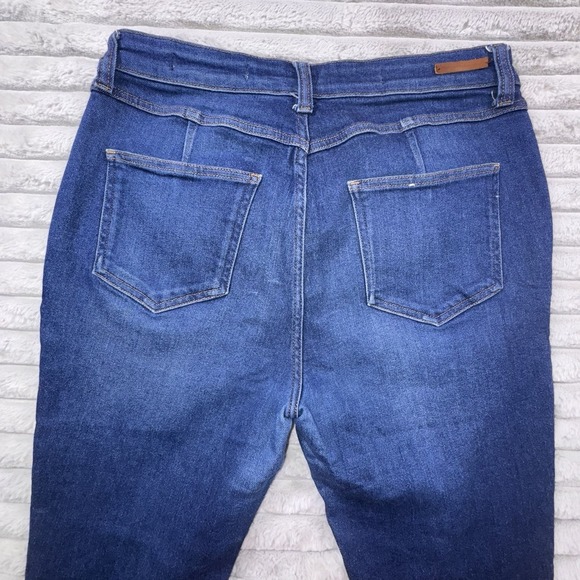 Anthropologie Pilcro Sz 32 High‎ Rise Button Fly STRETCH Skinny Blue Jeans 32x26 - Picture 12 of 13